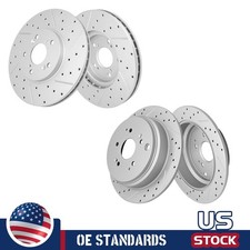 Front Rear Drilled Disc Brake Rotors Kit For 2002 2003 2004 Honda Odyssey 3.5l