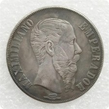 Moneda copia 1 peso México 1866 - Maximiliano I