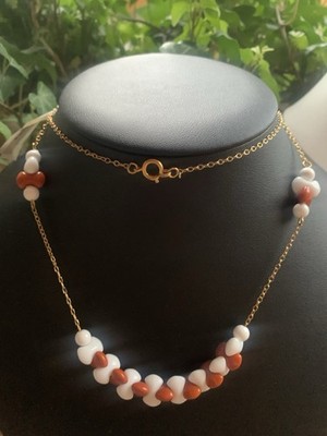 lange Glieder-Halskette Amer. Double, Glassteinchen - Modeschmuck,,     !532