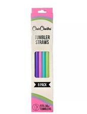 New CharCharms Variety Color Straws For 30 oz Tumbler Pack Of 6 Straws NWT