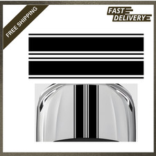Car Hood Sticker Waterproof Pvc Racing Stripes 70.9 X 7.3 Inches Black