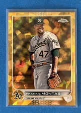 2022 Topps Chrome Sapphire Frankie Montas #512 Gold #18/50 Oakland Athletics