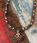 Vintage “cleopatra” semi precious stone Necklace Set In Gold Tone Metal — photo 1