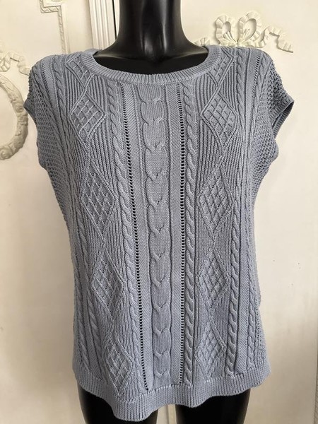 Women Peter Hahn Sweater Grey Cotton M