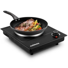 CUSIMAX Hot Plate, Single Burner Electric Cooktop, 1500W Electric Burner Hot ...