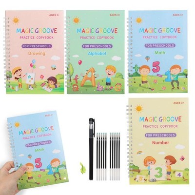 16Pcs Grooved Magic Practice Copybook Set Children's Handwriting Book Practice