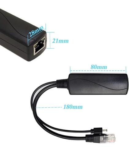 REVODATA Gigabit PoE Splitter 12V/2A DC 5.5*2.1mm Connector 48V PoE to DC 12V/2A - Picture 5 of 8