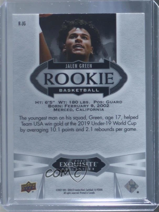 2021 Goodwin Champions Exquisite Collection Rookies /149 Jalen Green #R-JG RC - Image 2 of 2