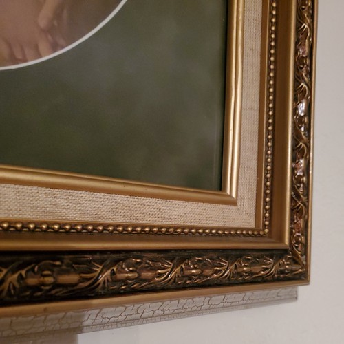 Erich Correns 'Southern Belle' Portrait Lithograph Ornate Frame matt glass 16x19 - Picture 3 of 13