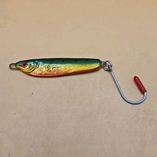 Vintage Luhr Jensen Crippled Herring 1oz Fishing Lure Rainbow Style Single Hook