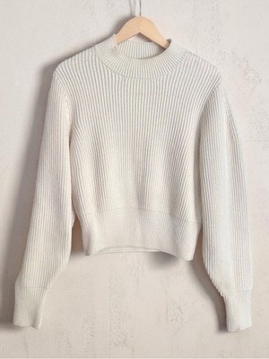 LVIR Korea Cotton Blend Ribbed Mockneck Sweater Sz Small