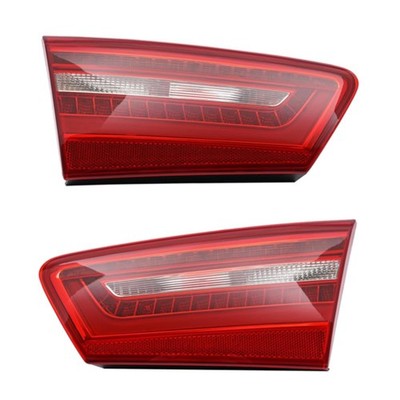 Pair LED Inner Tail Lights 2010-2016 Audi A6 C7 Left Right Red Clear Lens