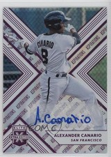 2018 Elite Extra Edition Aspirations Purple /100 Alexander Canario #130 Auto s3g