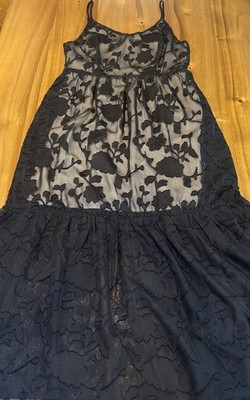 Cozy Co by Cozy Casual Black Floral Burnout Dress Sz L