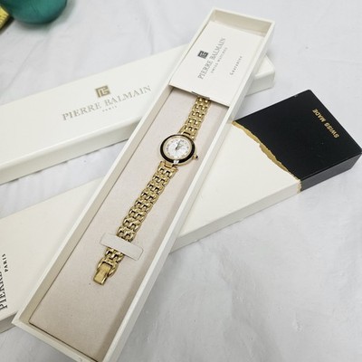 Pierre Balmain Paris Gold Tone Ladies Dress Watch Swiss 175.1930 New Battery 