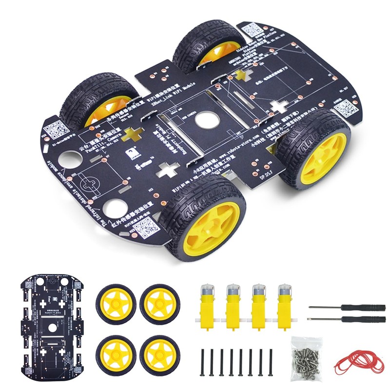 4WD Smart Robot Car Chassis Kit for Arduino Raspberry Pi DIY Programmable TT ...