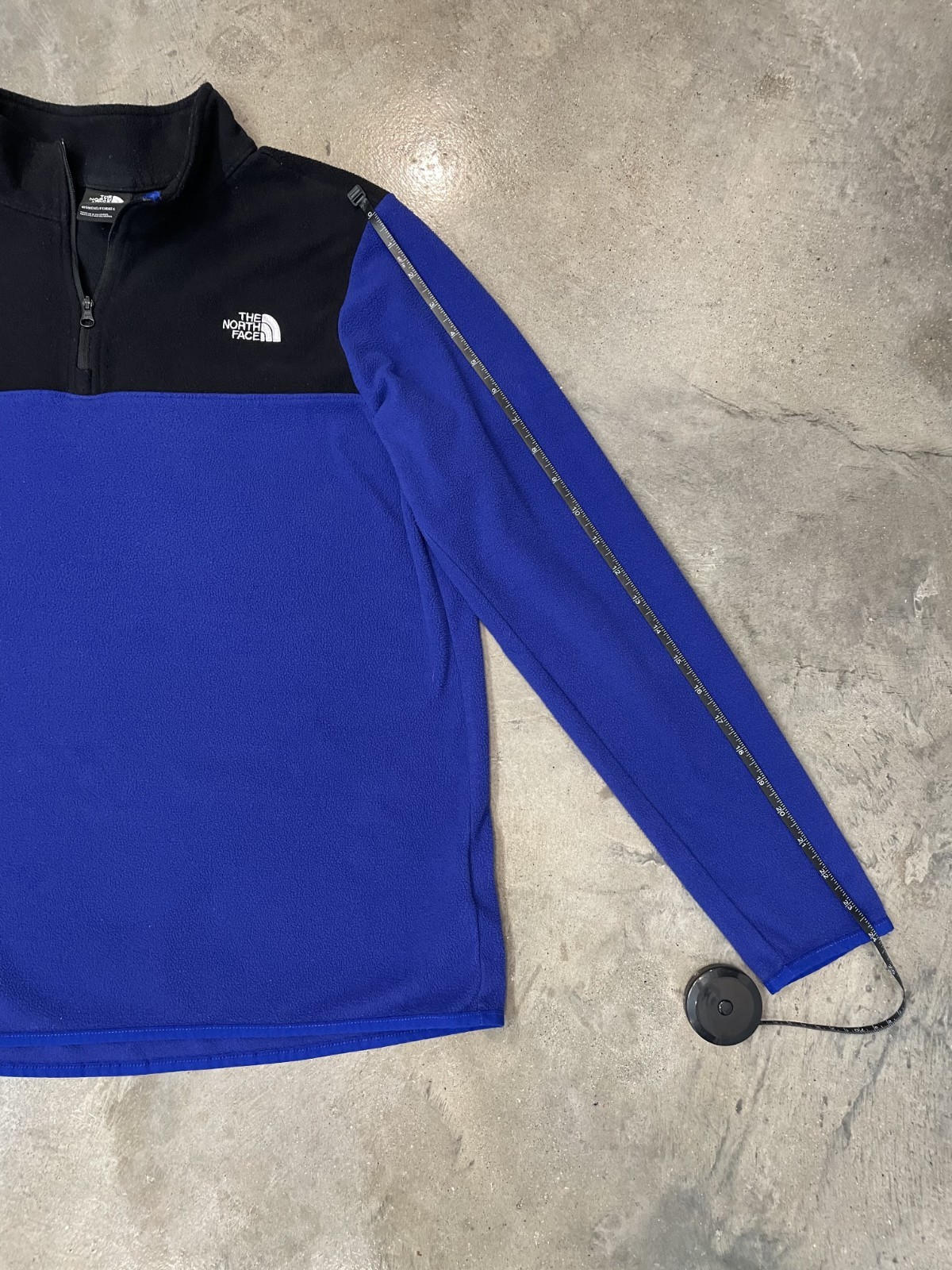 North Face Fleece 1/4 Zip Women L Blue Black Colorblock Jacket Outdoor Hiking thumbnail 10