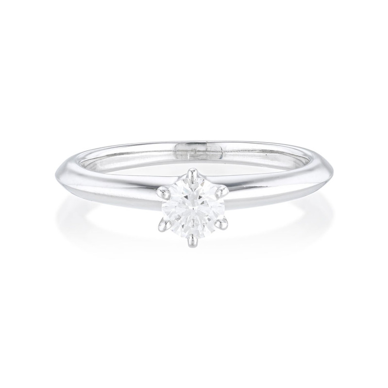 Tiffany&.Co. Diamond Engagement Ring in Platinum 3.7g, size 5; with box