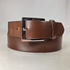 Banana Republic Worn Brown Cow Leather Dress Belt - Made in USA - Size 33