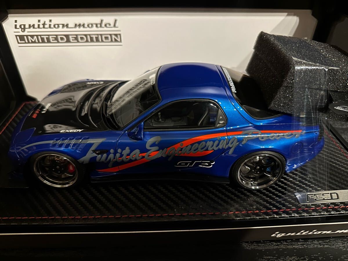 Limited 1/18 IG2962 FEED Afflux GT3 FD3S Blue Metallic With Engine Ignition Mode