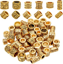 1 Box 60Pcs Alloy Large Hole Spacer Beads Tibetan Spacer Beads Gold Antique Eur