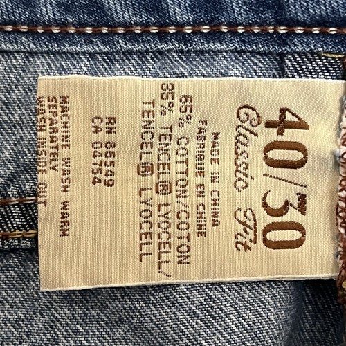 Pantalones de mezclilla para hombre Tommy Bahama calce clásico lavado claro relajados talla 40 X 30 - Imagen 9 de 14