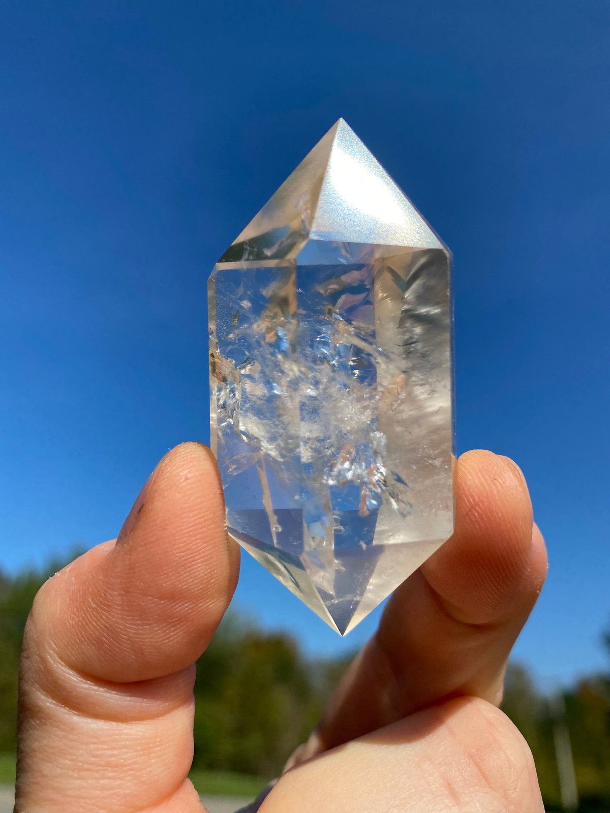 Clear Quartz Double Terminated Point, Polished Natural Clear Quartz from Brazil