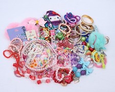 Mixed Jewelry Lot 80  Mystery Girls Tween Colorful Dress Up Hello Kitty Fun