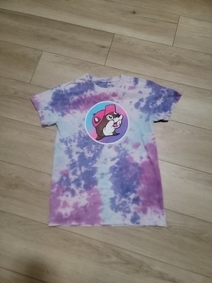 Buc-ee s T-Shirt Tie Dye Take Me To Bucees Adult SM Purple Blue White