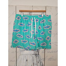 Chubbies Mens XXL Teal Hammerhead Shark Print Swim Trunks 5.5 Inch Inseam