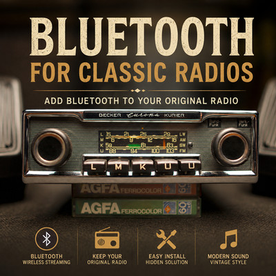 Bluetooth Adapter for Classic Car RADIO 6 PIN - BECKER - BLAUPUNKT - GRUNDIG