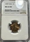 1909 Lincoln Cent NGC MS-65 RED V.D.B.