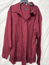 Hugo Boss Men's Button-up Dress Shirt Size 3XL Dark Red Long Sleeve NWOT