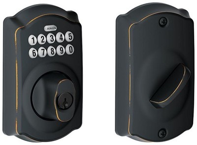 Schlage BE365-CAM Camelot Electronic Keypad Single Cylinder Deadbolt