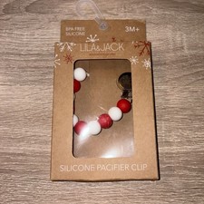 Lila Jack Silicone Pacifier Clip Holiday Collection Red Green Christmas NIB