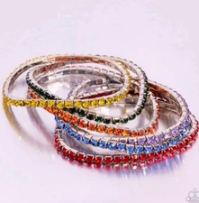 Paparazzi Rock Candy Range LOP Multi Stretch Bracelets Pack of 6 Colors