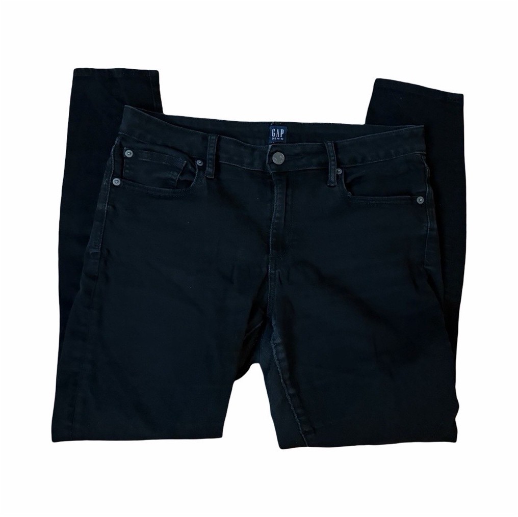 Gap Curvy True Skinny Black Denim Jeans Dark Wash Women’s Size 31