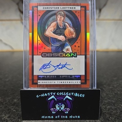 2024-25 Obsidian Christian Laettner Twilight Electric Etch Orange Flood Auto /99