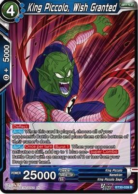 King Piccolo, Wish Granted BT30-039 Rare