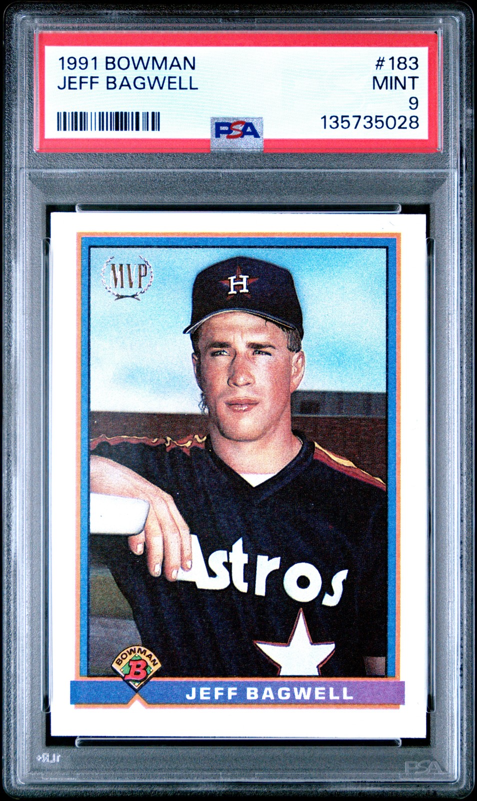 1991 BOWMAN #183 JEFF BAGWELL ROOKIE RC PSA 9