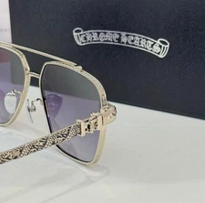 Chrome Hearts Luxury Style Unisex Sunglasses 2025 – Purple Gradient Lenses, Full