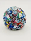 Vintage Murano Millefiori Paperweight Art Glass Matte Italy