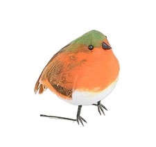 Fat Robins/Birds Christmas Decorations 3.5in Wreath/Garland/Tree Pack x4