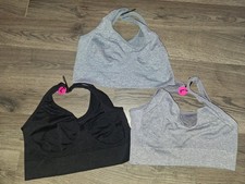 Lot Of 3 Size Large Zone Pro Sports Bras Wireless 1 Black/2Grey B5 