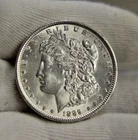 1889 US Morgan Silver Dollar $1 AU+ Details (Cleaned)