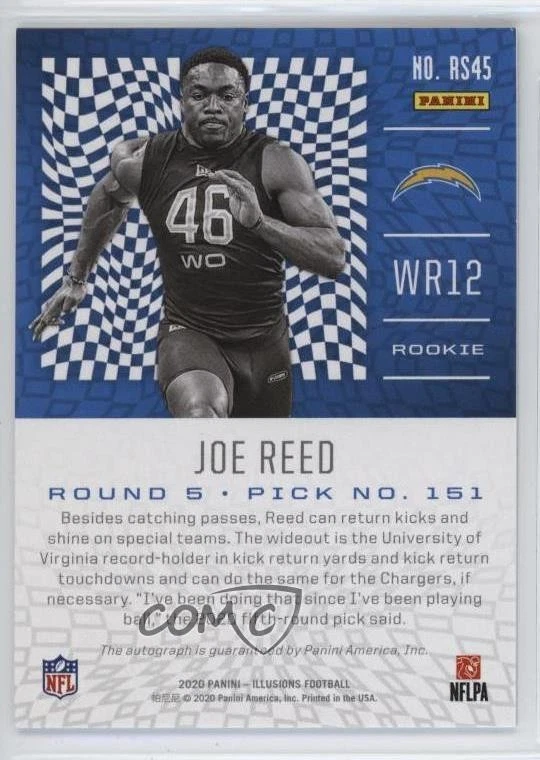 2020 Panini Illusions Rookie Signs Blue /99 Joe Reed #RS45 Auto RC - Image 2 of 2