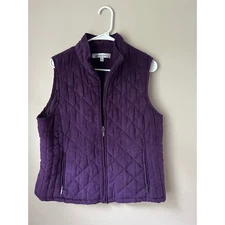 Croft & Barrow Purple Quilted Vest Womens L Zip IndieSleeze Gorpcore Utility