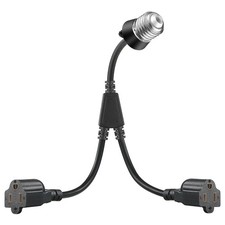 1 Pcs 2 in 1 Light Socket to Plug Adapter, Convert E26/E27 Bulb Socket to 2 Piec