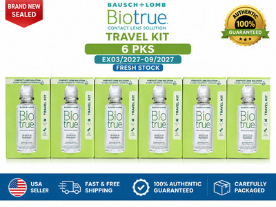 Bausch + Lomb Biotrue Contact Lens Solution Travel Kit 3.4oz NEW Sealed 6 Pack