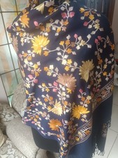 Navyblue Shawl Crewel Embroidery Floral 100 Cashmere Pashmina